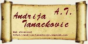 Andrija Tanacković vizit kartica